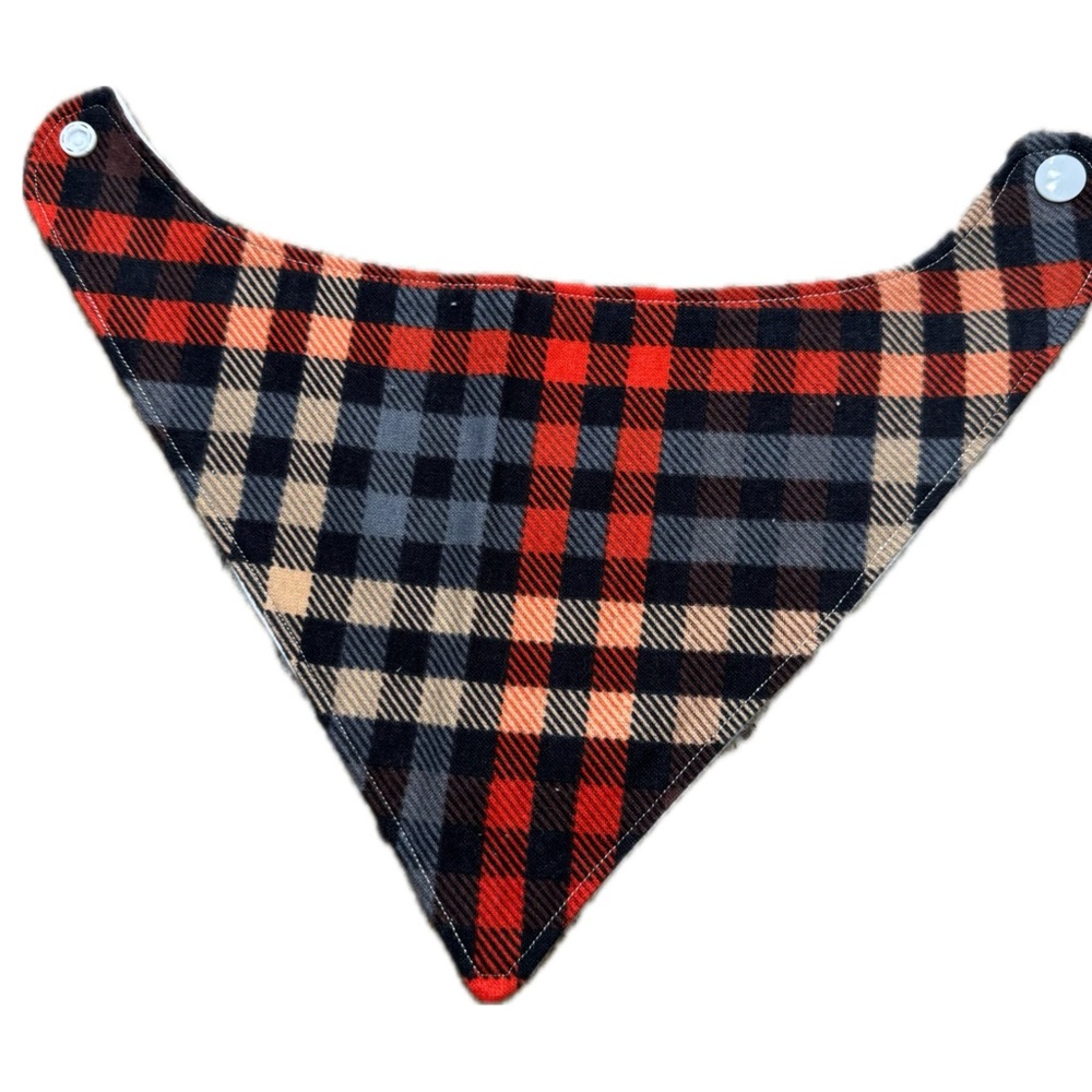 Plaid Snap Triangle Bibs NWOT - Picture 2 of 2